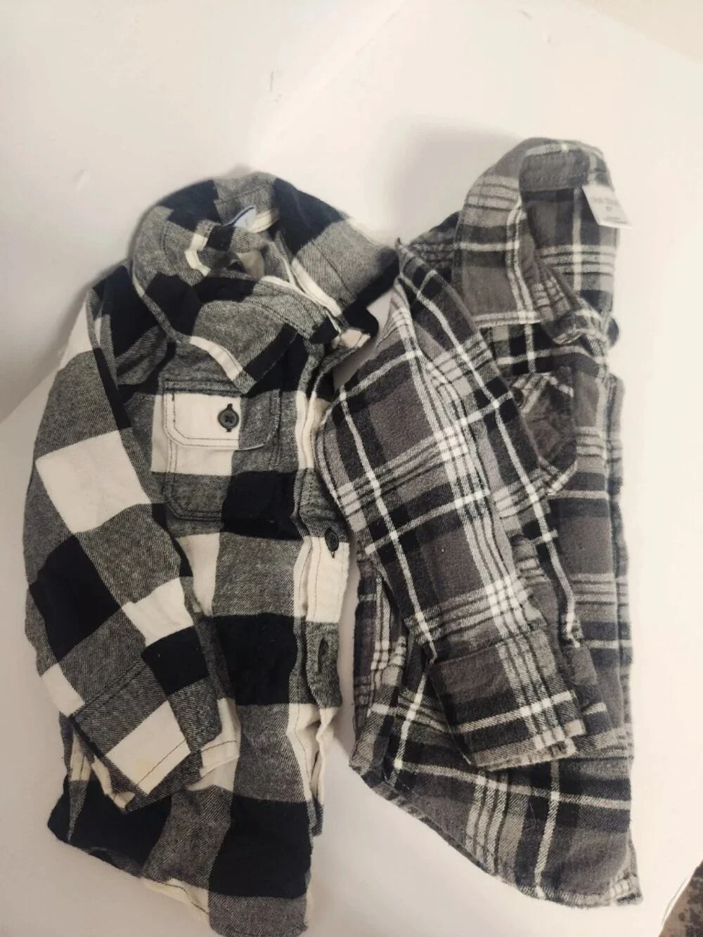 Flannel shirts lot of 2 toddler 3t black plaid